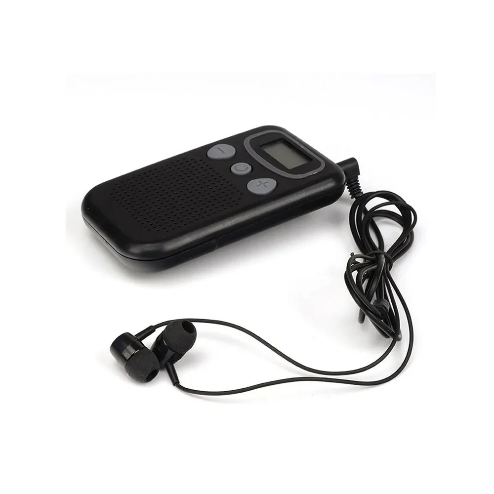 Black High-Quality Pocket Voice Enhancer Sound Amplifier with Large LCD Screen for Elderly New Model