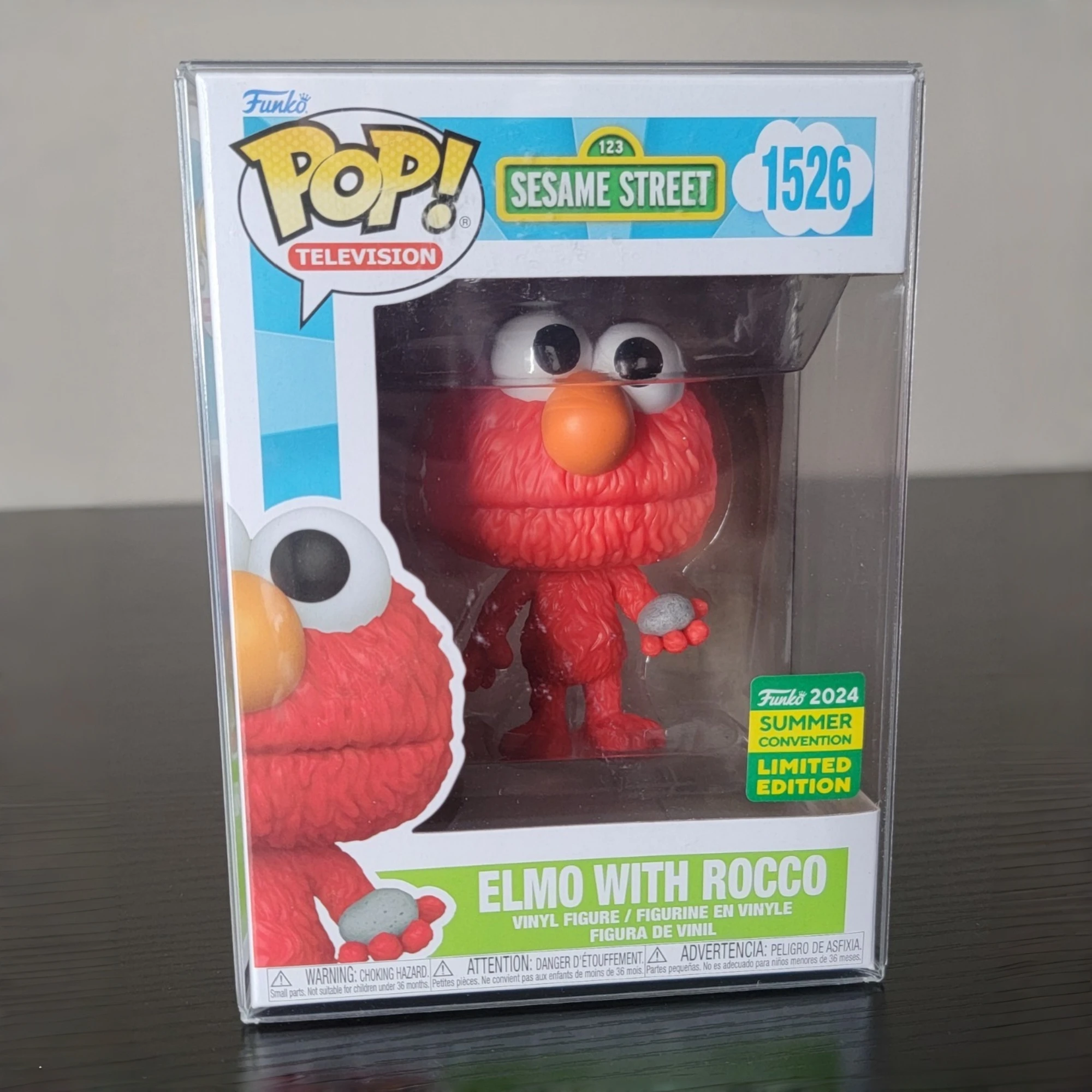 Sesame Street Elmo with Rocco Vinyl Figure#1526 Funko Pop 2024 Summer Convention Official Licensed Limited Edition Gift for Fans