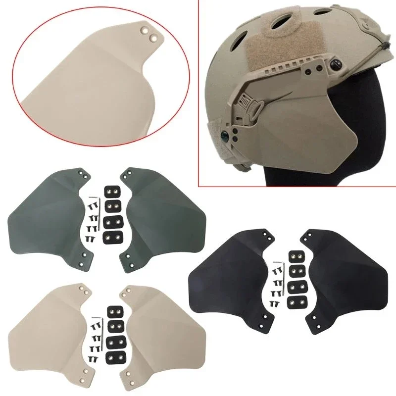 1 Pair Helmet Guard Tactical Tackle Outdoor Hunting Protective Safety Side Cover Airsoft Hunting Ears Head Protection Accessory