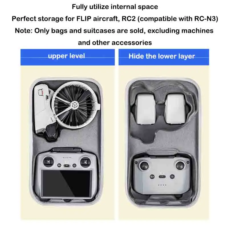 

Portable Storage Shoulder Bag for DJI Flip Fly More Combo Carrying Case Organizer for RC 2/N3 Remote Controller Storage Box