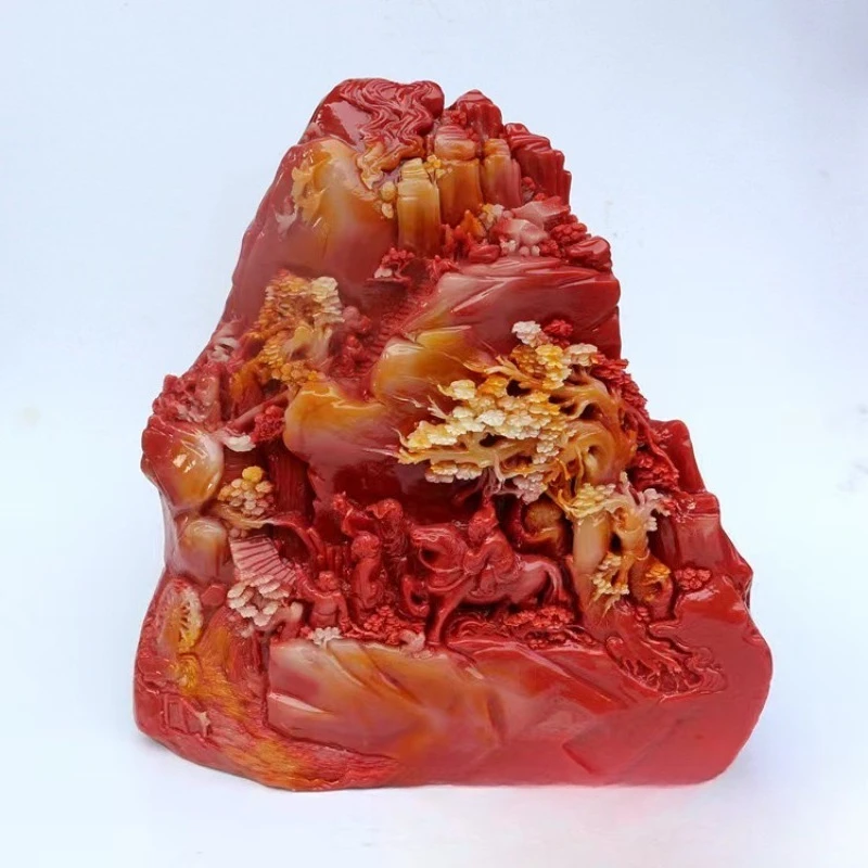 Silk Road ornaments, Shoushan stone hibiscus stone handicrafts, strange stones, rough stone carvings, home office