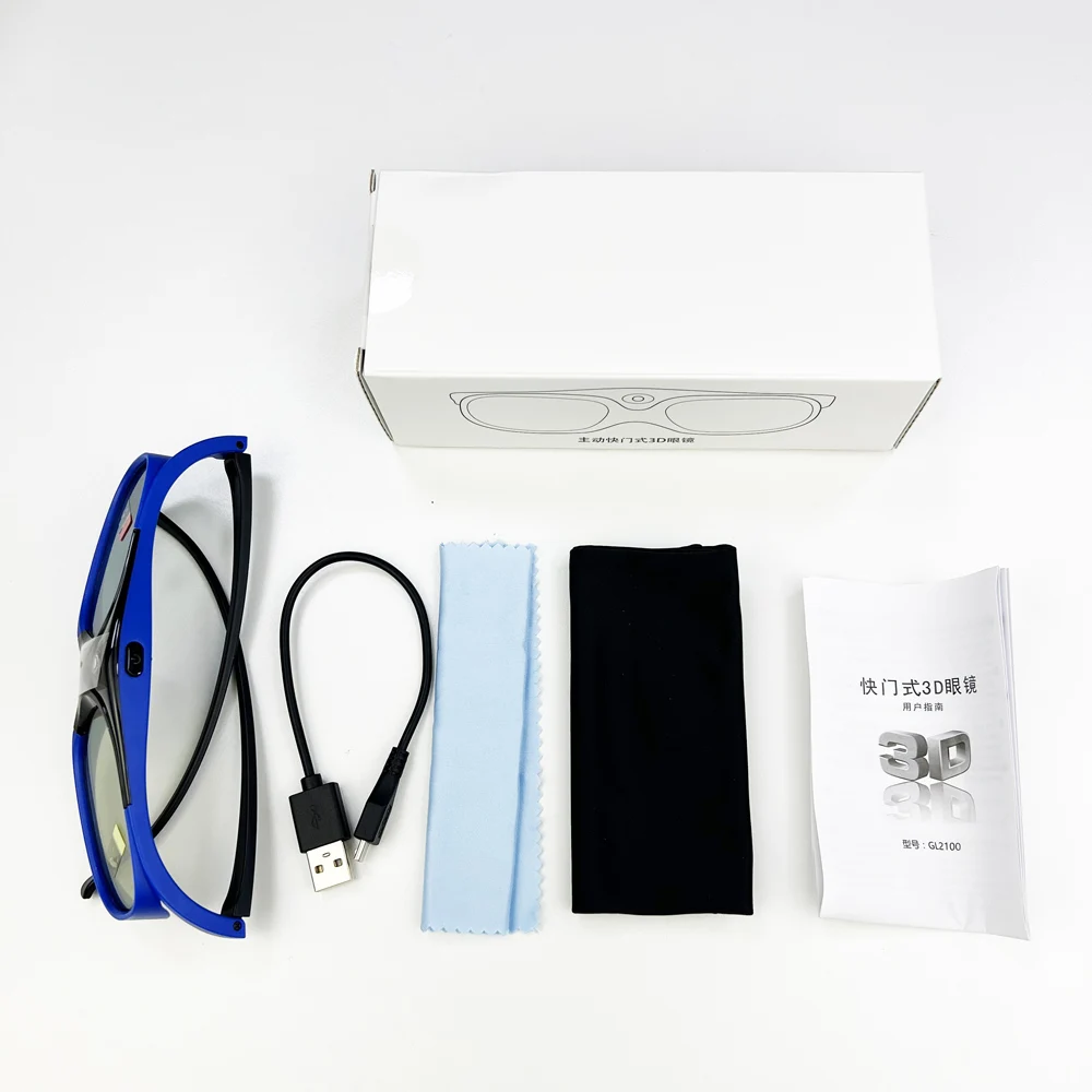 Universelle DLP-Link 3D-Brille USB-Aufladbare Aktive Shutter-Brille für Xgimi Optoma LG Acer Jmgo BenQ DLP LINK Projektoren – Detail 15