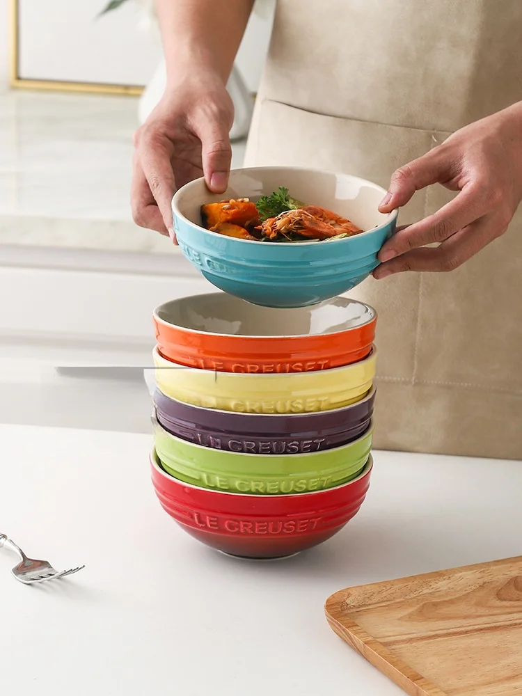 Le Creuset Color fresco 6cm Cerc Bowl tazón de sopa grande tazón de arroz tazón de fideos tazón redondo alto valor estético francés Sle