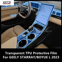 Película protetora TPU transparente para interior do carro Center Console, acessórios de reparação anti-risco, reajuste para Geely estrelado L 2023