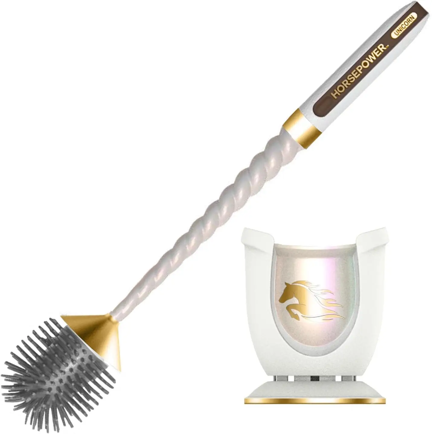 

Unicorn Gold Edition Motorized Toilet Brush w/Longer Run Time, Powerful Spinning Action, 360° Cleaning, Flexible Sili
