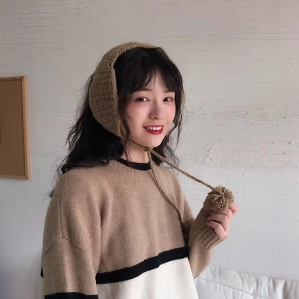 Stile coreano Y2k peluche paraorecchie addensare morbido caldo inverno paraorecchie Retro protezione dell'orecchio autunno inverno per le donne ragazze