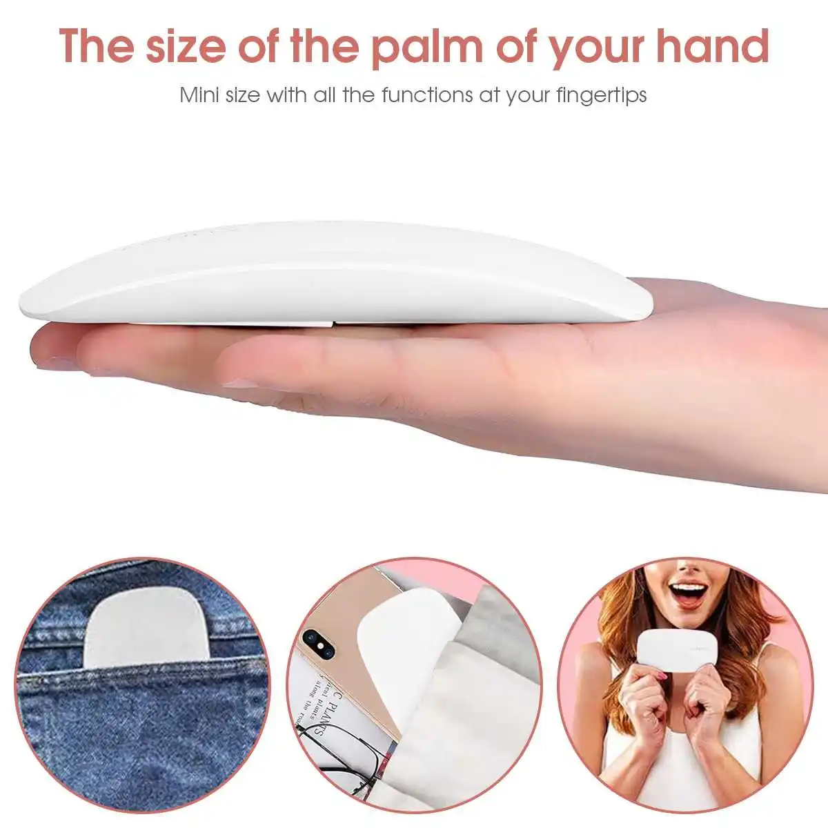 آلة مجفف الأظافر الصغيرة مصباح الأظافر ضوء الأشعة فوق البنفسجية LED مصباح مانيكير لتجفيف طلاء الأظافر USB قابلة للشحن أداة الصحة الجمال