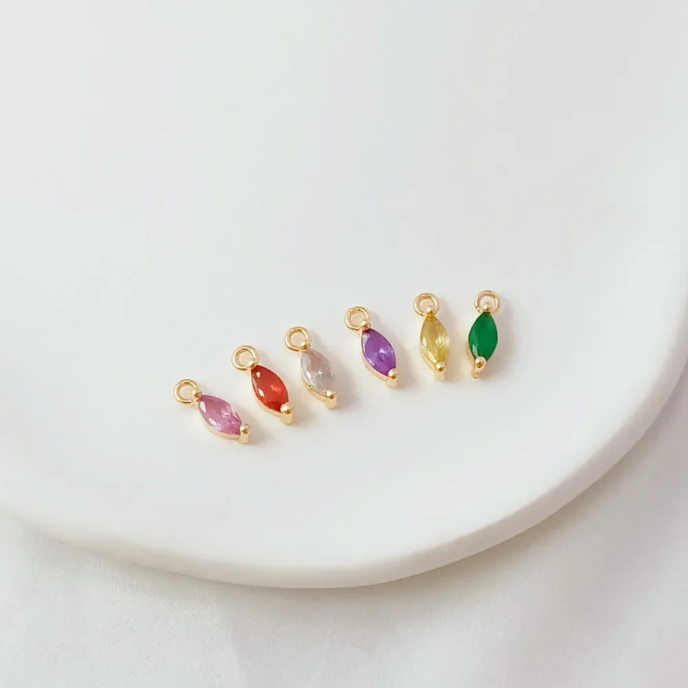 قلادة من الزركون المرصعة بالذهب عيار 14 قيراط، سوار مصنوع يدويًا، قلادة، إكسسوار، أقراط