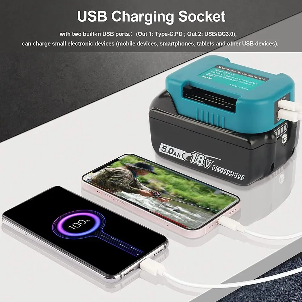 

C Power Tools Connector Accessories Power Supply USB Charger Adapter Phone Charger Charging Rack For Makita|Dewalt|Milwaukee