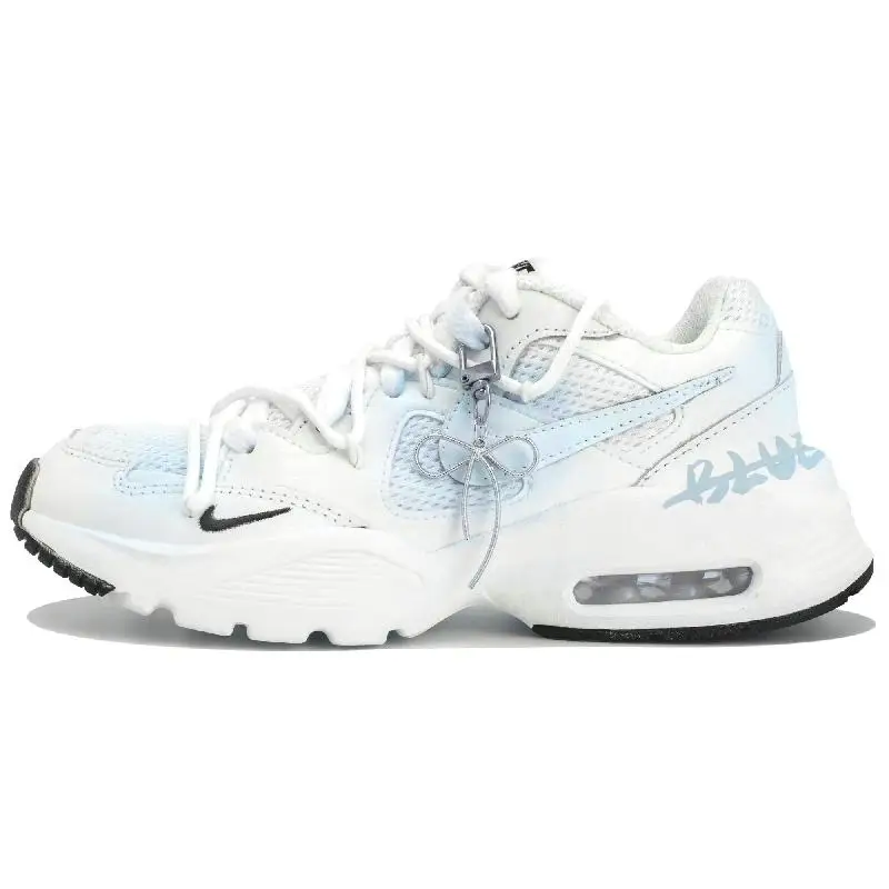 【Customize】Nike Air Max Fusion Running Shoes Women's Low-top White/blue Sneakers shoes CJ1671-100