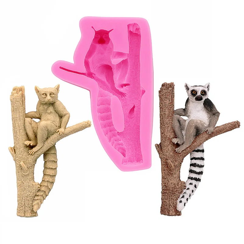 Ring Tailed Lemur Silicone Mold, Polymer Clay Molds-Gadget Fondant Cake Mold Chocolate Silicone Cake Decorating Flexible Mould