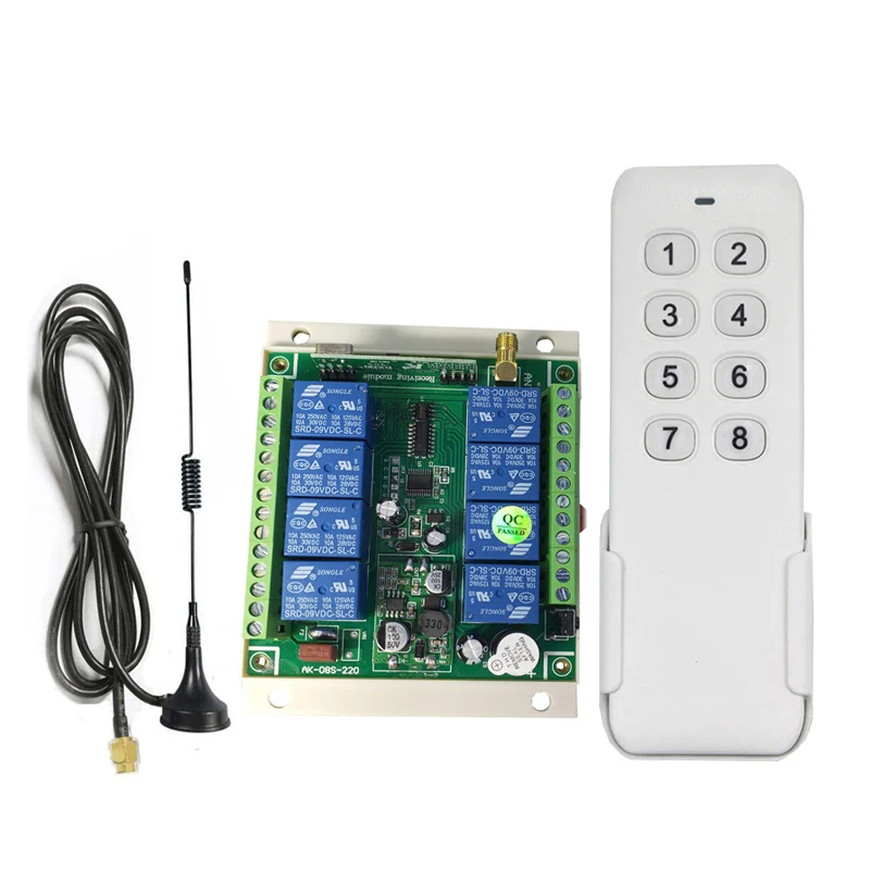 433mhz  DC12V 24V 36V  8 channel  RF Wireless Remote Control  switch system  Receiver  Transmitter Universal power lighting