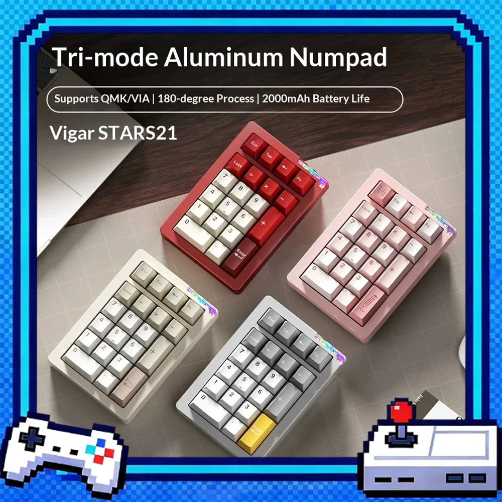 WEIKAV STARS21 Wireless Keyboard High Quality Four-Layer Filling Gaming Keyboard Three-Mode Connection Pharaoh's Eye Backboard