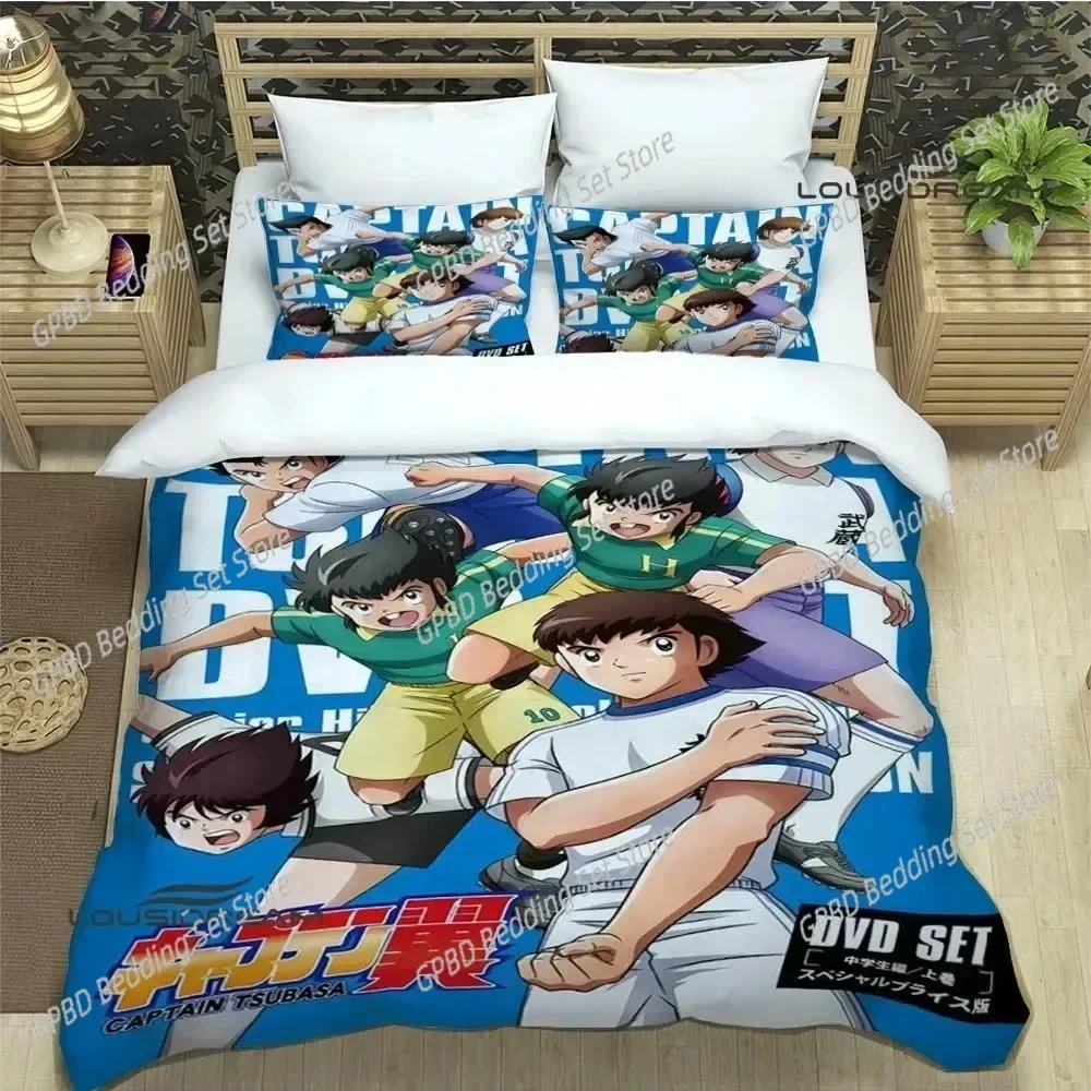 Captain Tsubasa Cartoon Comfortable Duvet Quilt Cover Pillowcase Bedding Set Children Bedroom Decoration Home Textile