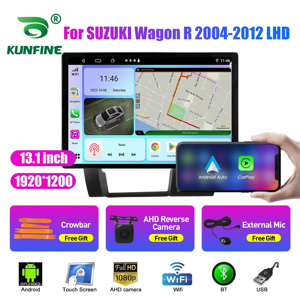 13.1 inch Car Radio For SUZUKI Wagon R 2004-2012 LHD Car DVD GPS Navigation Stereo Carplay 2 Din Central Multimedia Android Auto