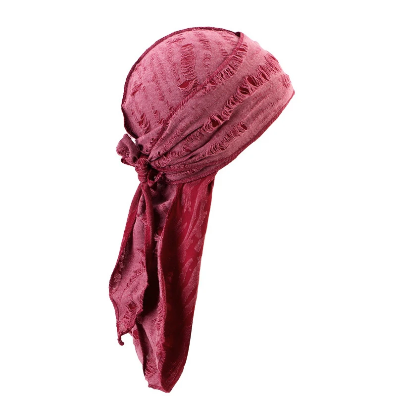 Men's Fashion Turbans  Ripped Long Tail Braided Pirate Hat Casual Sports Outdoor Personalized Comfortable Elastic Headband