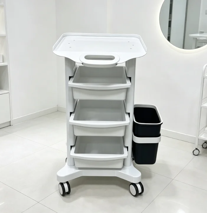 Mobile Portable Tool Cart European Design for Hair Salon Mall Dental Salon Beauty Clinic Drawer Storage Rack Workbench