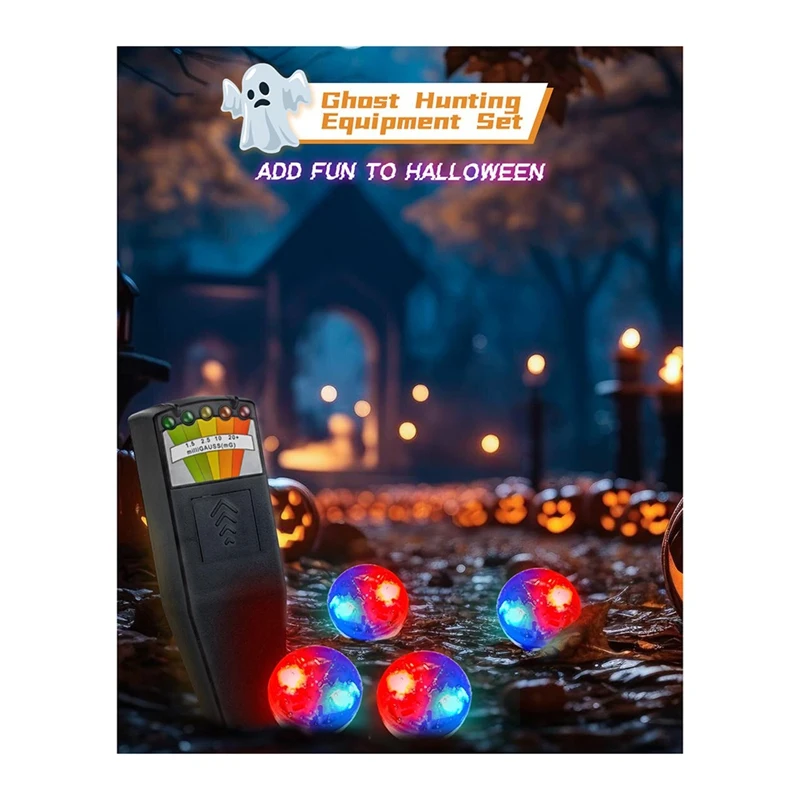 Medidor EMF, kit de equipo de caza fantasma, detector EMF LCD de equipo paranormal para inspecciones en el hogar, la oficina y al aire libre