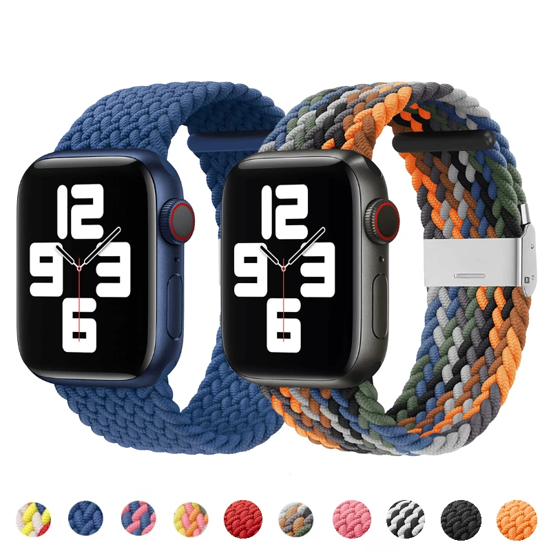 

Braided Nylon Loop strap For Apple watch UItr 8 7 49mm 45mm 41mm 6 5 4 SE 44mm 40mm breathable wristband For iwatch 3 42mm 38mm