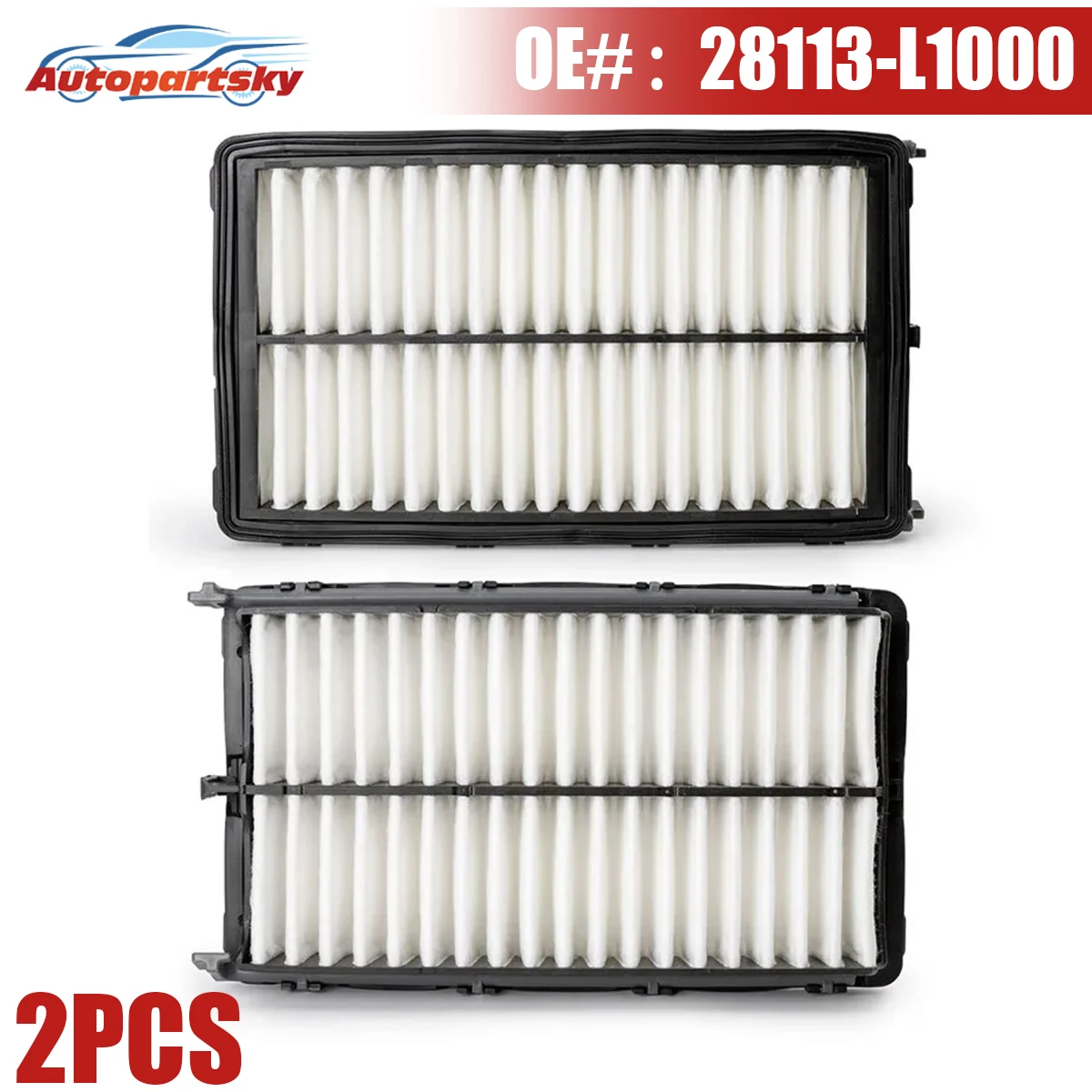 

2PCS Car Air Filter Element 28113 L1000 28113L1000 28113-L1000 For Kia K5 Sorento For Hyundai Elantra Santa Sonata 1.6L 2.5L