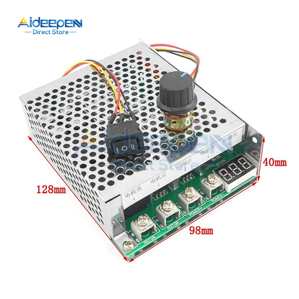 100A 5000W Reversible Motor Speed Controller High Quality PWM Control Soft Start DC10-55V Forward/reverse Rotation Dual Relay