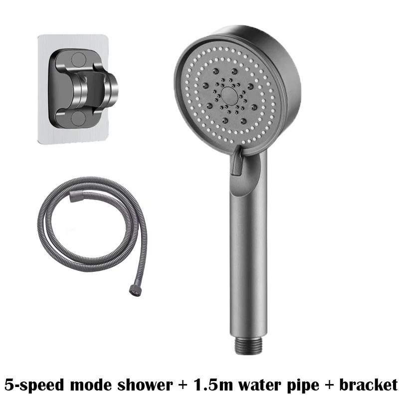 Adjustable Shower Head 5 Mode Rainfall Shower Large Flow ShowerHead High Pressure Water Saving Shower Mixer Bathroom Accessories