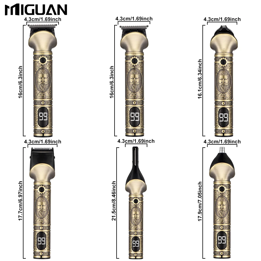 Hair Clippers and 6-in-1 Beard Trimmer Set for Men,  Trimmer Barber Clippers for Haircut, Fade, Beard, Nose & Body Grooming