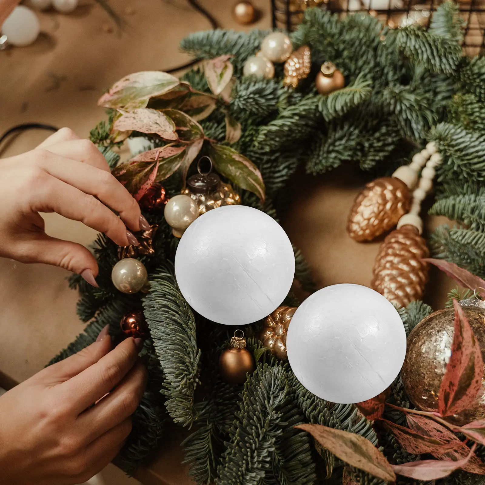 50Pcs Polystyrene Solid Balls Round White 6Cm Craft DIY Wedding Christmas Party Decorations Polystyrene Balls Craft Ball view 2