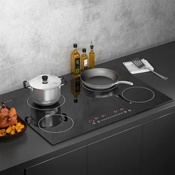 Cuisinière à induction électrique commerciale intégrée, four de chauffage haute puissance, multi-têtes, quatre têtes, céramique, anglais, vente en gros