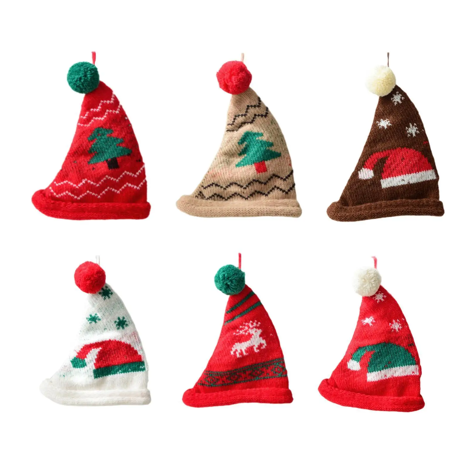 

Мини-Рождественская шапка Вязаная шапка Аксессуар для костюма Рождественский декор Модная вязаная шапка для гостиной Квартира Фермерский дом Новогодний дом