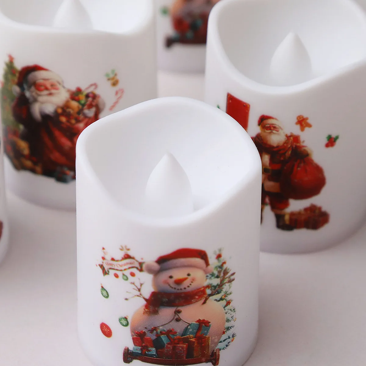 6 шт., рождественские свечи, елка, снеговик, канун Рождества, карнавал, романтические украшения, светодиодные рождественские украшения, свечи