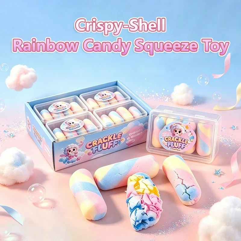 2026 new Crispy Rainbow Candy Handmade Squishy Squeeze Ball, Fidget Toy, Slow Rebound Stress Relief Toy, Gift for Adults & Kids