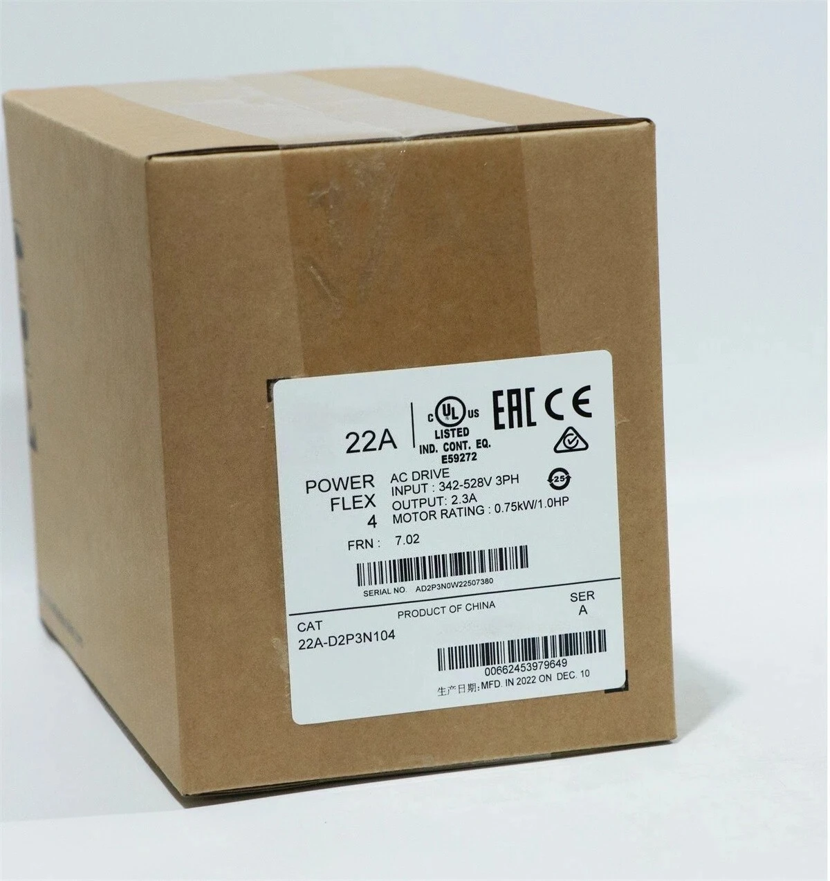 

Brand new orignial 22A-D2P3N104 4 0.75 kW 1 HP AC Drive Fast delivery