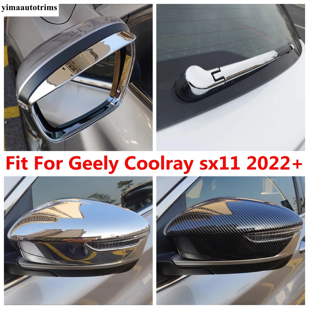 Rearview Mirror Cap Shell / Mirror Rain Eyebrow / Window Wiper Cover Trim Accessories Exterior For Geely Coolray sx11 2022 2023