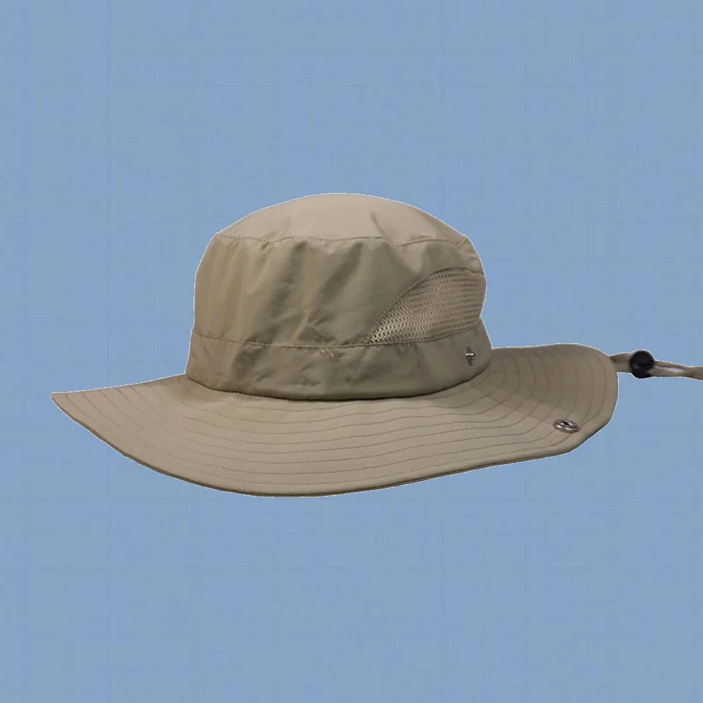 

Adjustable Outdoor Sun Hat Khaki Breathable Quick Dry Lightweight Wide Brim Upf50 Sun Protection Hat for Fishing Hiking Camping