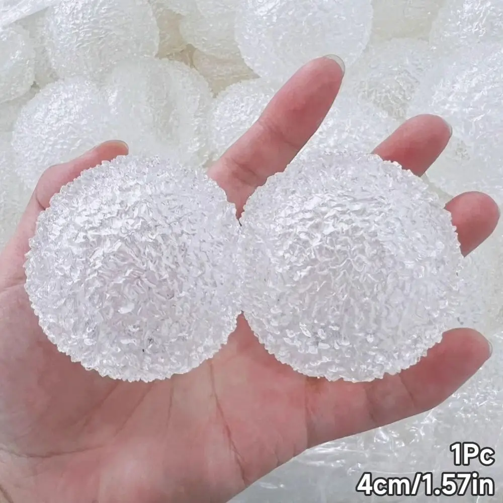 Transparent DIY Squeeze Ball Shell Handheld with Lid Shell Crystal Textured Crinkled Soft Clear Hollow Squeeze Ball DIY Craft
