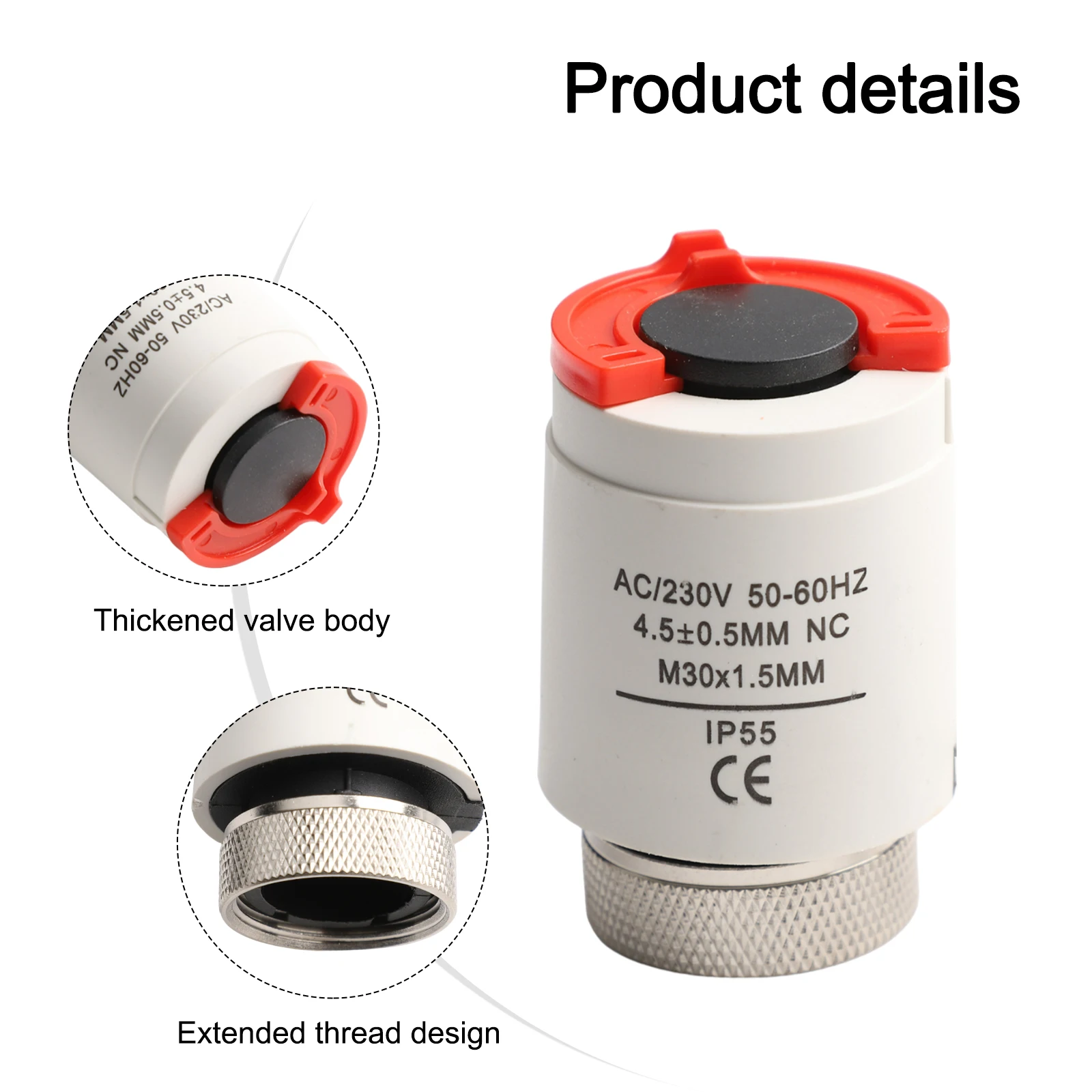 바닥 난방 및 난방기용 전기 액추에이터, 일정한 온도 제어, AC 230, 220V, M30x1.5, 1 개