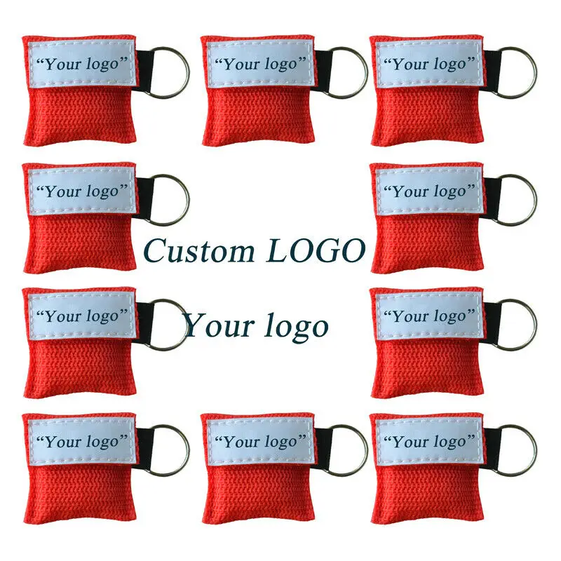 Wholesale Custom LOGO 500 pcs cpr Key Chain CPR Face Shield First Aid Kit