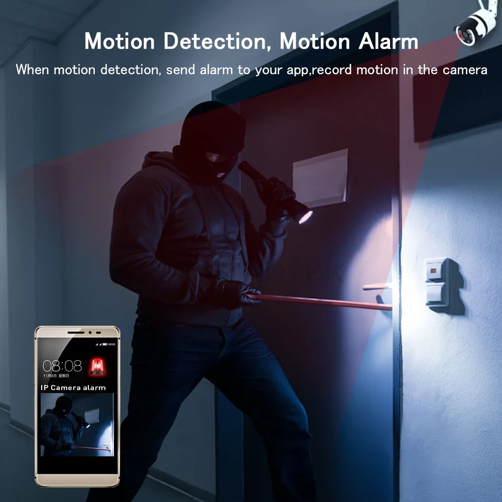 كاميرا واي فاي خارجية 1080P لأمن المنزل IP66 كاميرا مراقبة خارجية تعمل بالواي فاي كاميرا منزلية كاميرات مراقبة للشارع #6