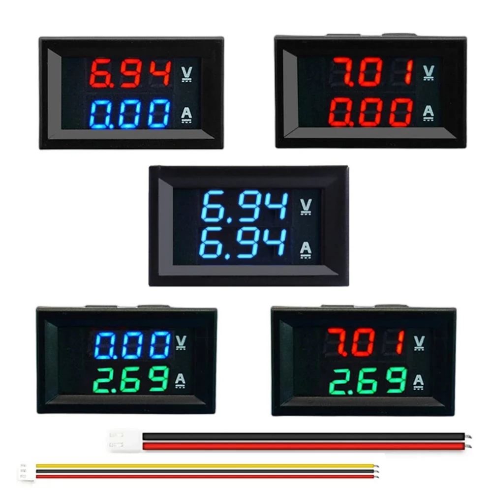 LED DC Dual Display Digital Voltage and Current Meter Car Motocycle Voltage Current Meter Volt Detector Tester Monitor Panel