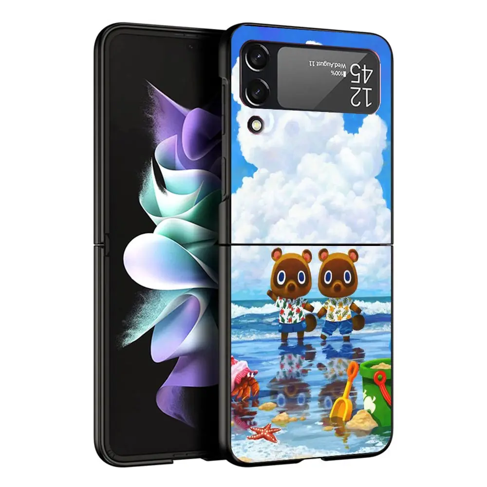 Dier C-Kruising Nieuwe Horizonten Case Voor Samsung Galaxy Z Flip 4 5 3 Z Flip5 Flip4 5G Harde Telefoonhoes Flip3 Split Opvouwbaar Zwart