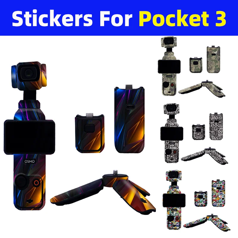 For DJI Osmo Pocket 3 Camera Stickers Full Set Anti-scratch Waterproof Protective Film Personalized Refit Decals Skin Accessory