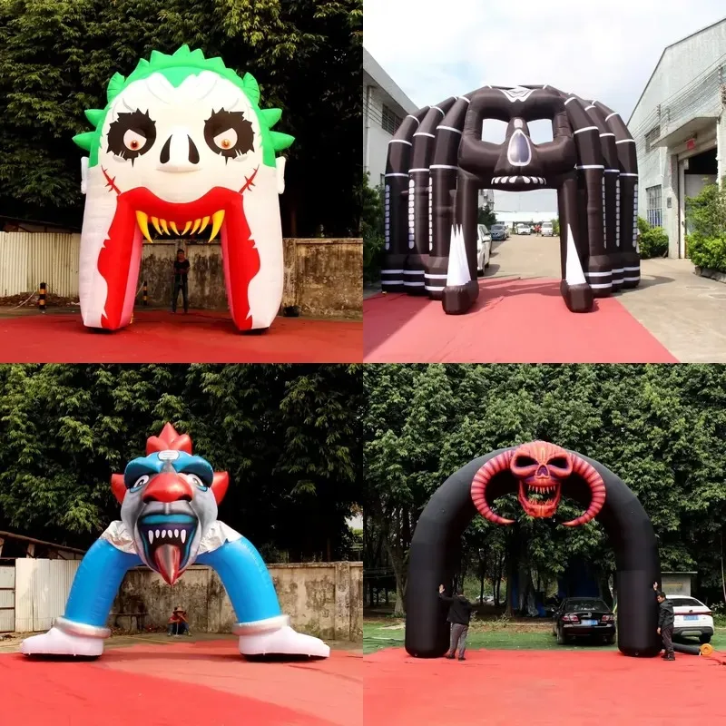 Halloween Inflatable Screaming Grimace Arch, Giant Horror Grimace Inflatable Entrance Arch, for outdoor event decoration