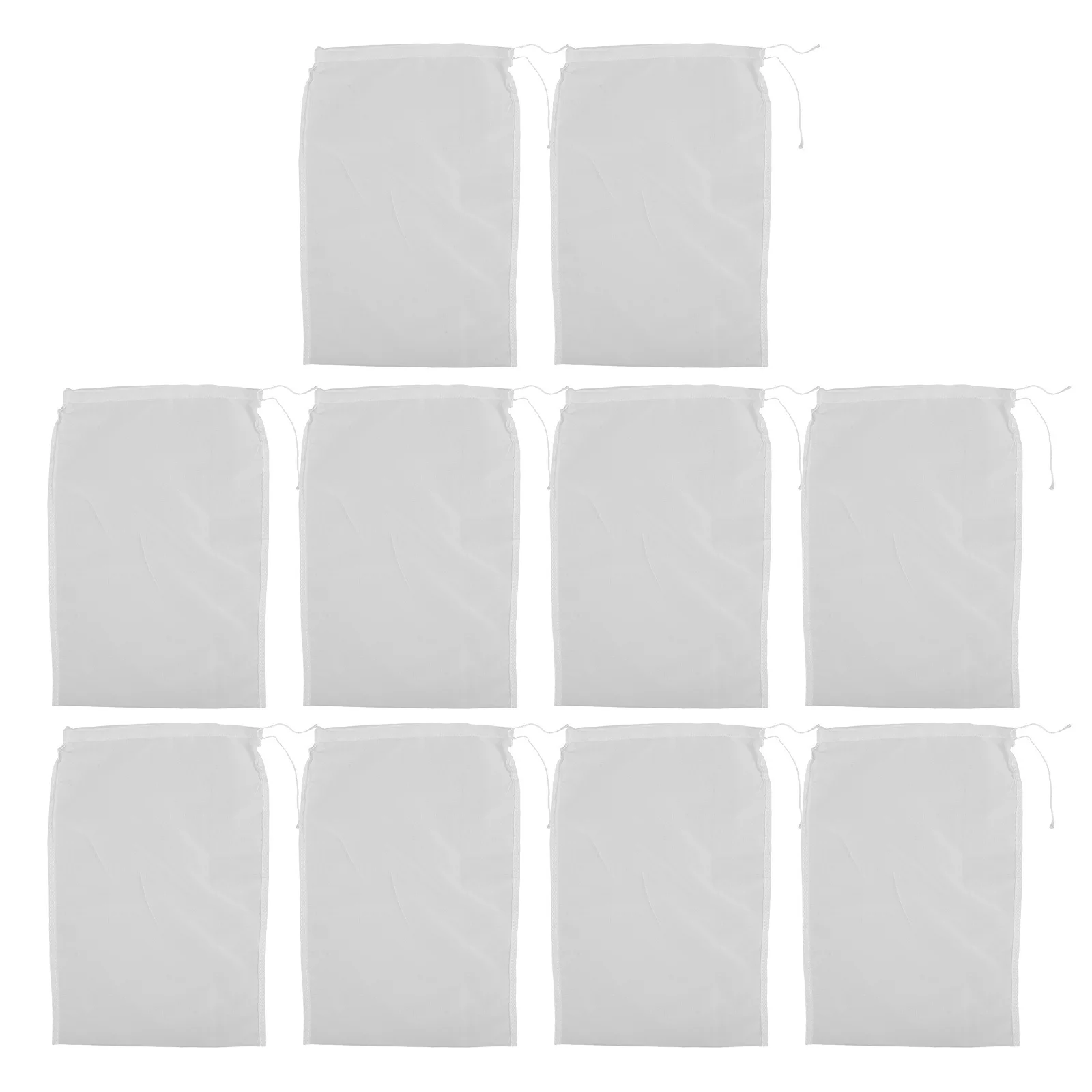 

10 Pcs Yogurt Cheese Juice Mesh Bag Coffee Straining Bags Hand Pressed Juicer Cloth Drawstring White Food Cold