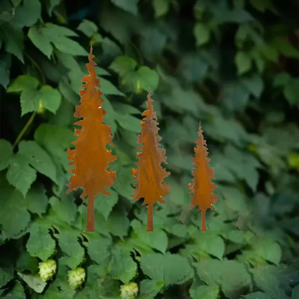 Rustic Metal Spruce and Elk Ornaments - Uniquely Distinctive Hunting Decor. Unusual Presents for Christmas and New Year.