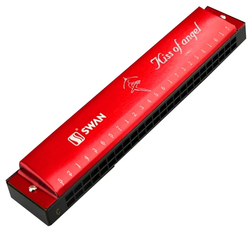 Swan 24 Holes Tremolo Harmonica Key C Folk Armonica Harpa Tremolo Musica Instrumentos 24 Holes Harmonica 3 Colors To Choose