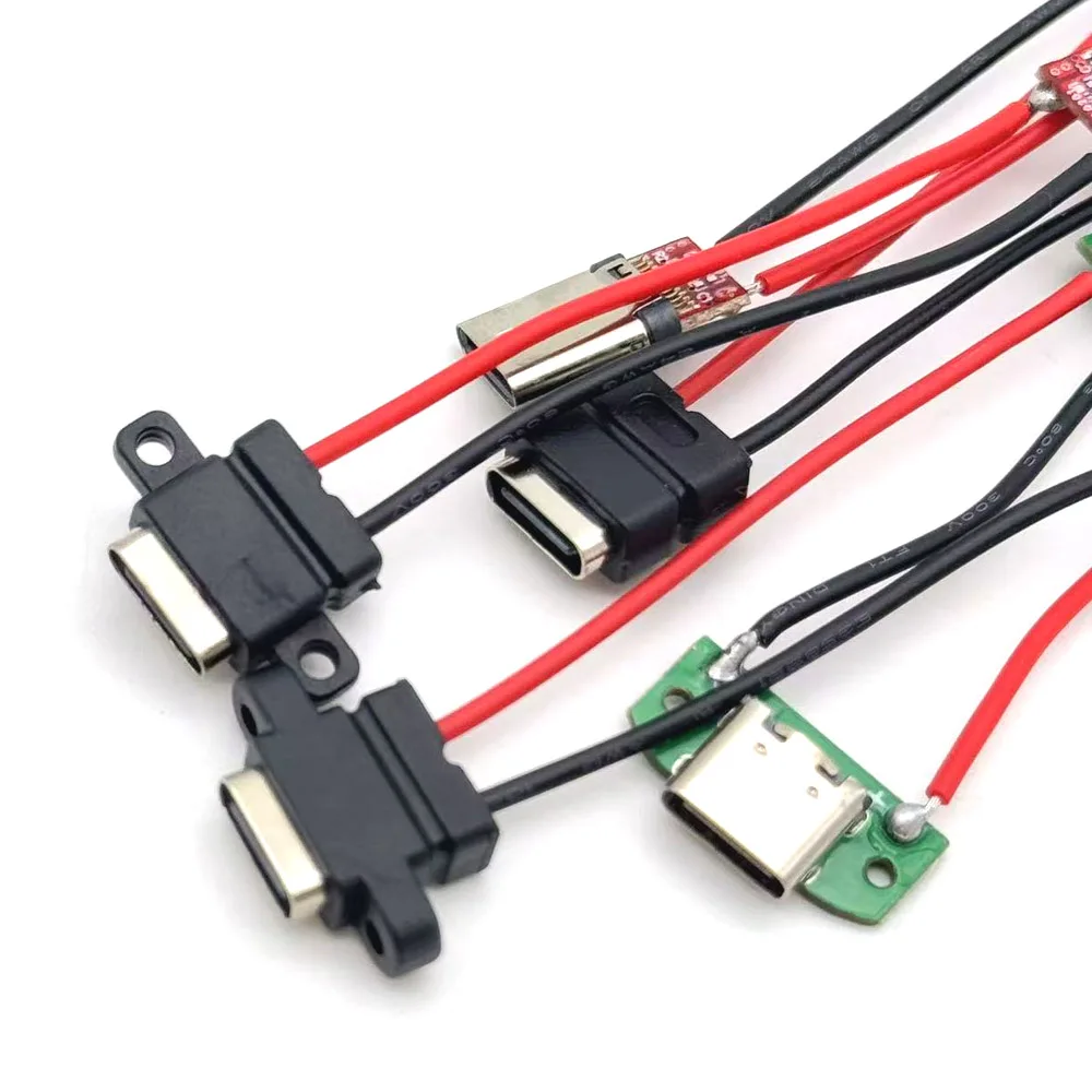 Micro 5V 2A USB Type-C 2Pin Horizontal / Vertical 2P Simple Soldered Male Plug-in Board Quick Charging USB-C Connector