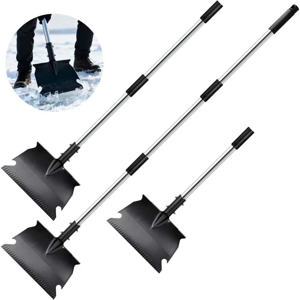 

49" Heavy Duty Stainless Steel Snow Shovel, Foldable Ergonomic for Car and Sidewalk