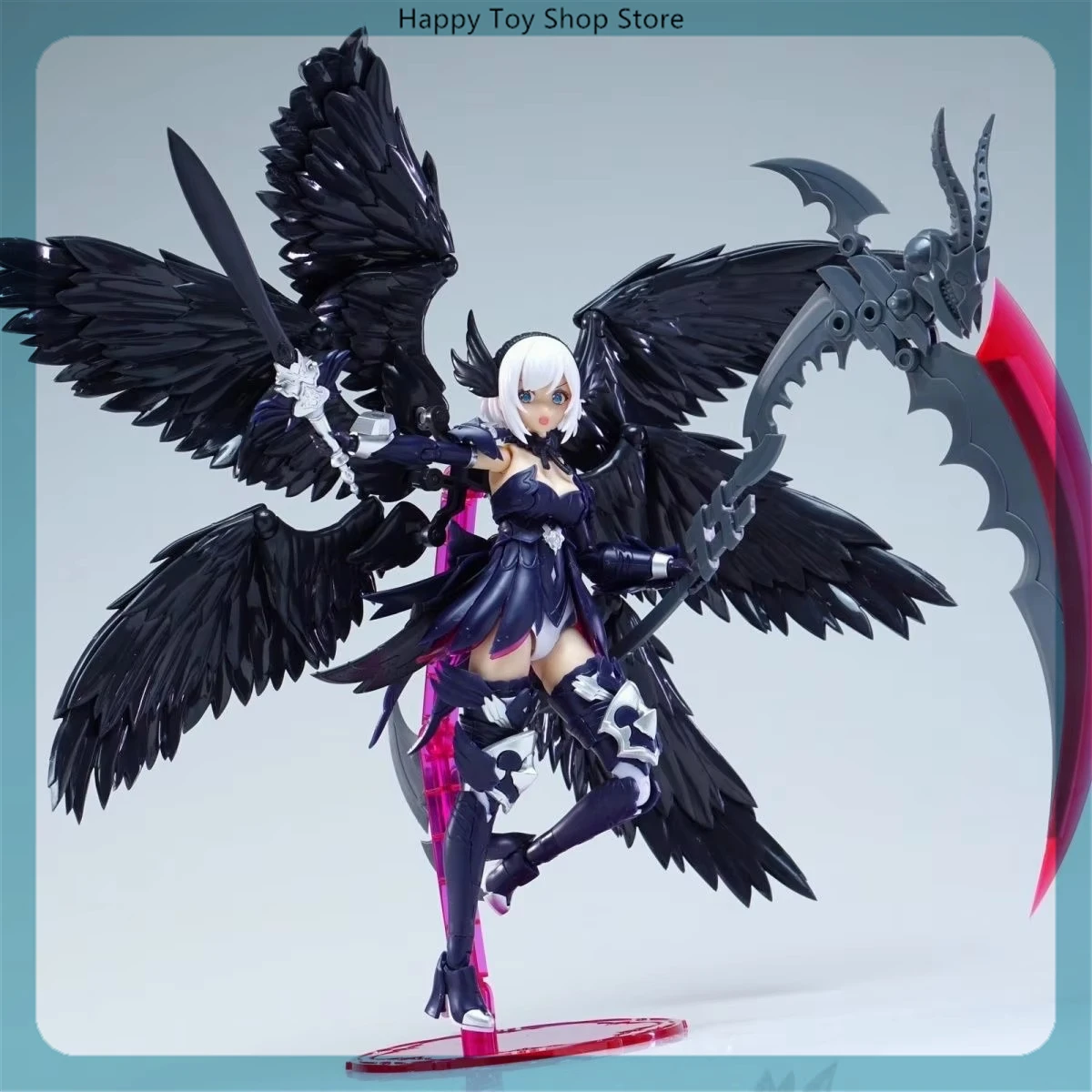 

Fengyu Six Winged Black Angel Six Winged White Angel Arcanadea Special Hair Sickle Girl Figure Desktop Decoration Ornament Toys