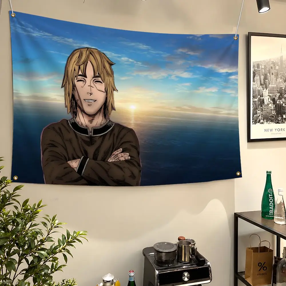 Anime Vinland Saga Jomsvikings Warriors Flags Wall Hanging Flag Banners For Birthday Parties Outdoor Bedroom Dorm Room Decor